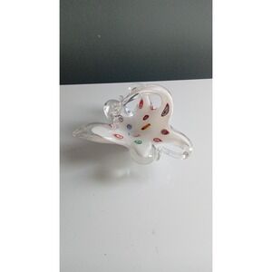 Frosted Glass Murano‎ White Swan with Flowers